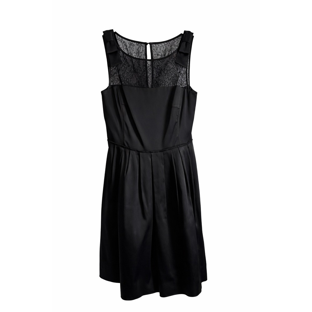 Tahari Arthur S Levine Black Lace Cocktail Dress Size 6 Fit Flare Formal